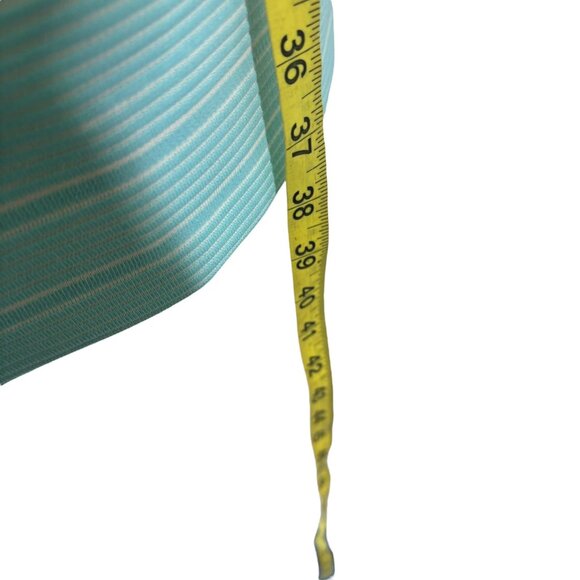 Vintage 60s Blue White Ribbed Long Jacket Medium - Picture 6 of 13